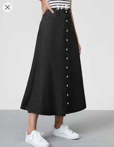 Fabricante de ropa al por mayor mujeres niñas Denim algodón gran oferta moda botón faldas largas personalizadas Midi Jeans cintura elástica - Product Image 4