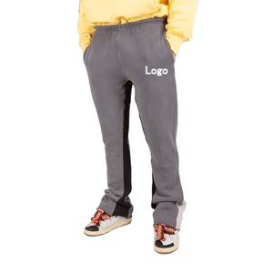 Pantalones de chándal para hombre de alta calidad hechos en Pakistán, pantalones de chándal apilados acampanados informales con cordón en la cintura, pantalones de chándal acampanados - Product Image 1