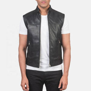 Gilet de motard pour homme hiver 2026, style SWAT, en cuir de vachette noir premium, avec capuche en peau de mouton, fermeture éclair, respirant et crocheté - Product Image 3