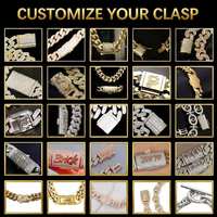 AMBER JEWELS Unisex 925 Silber Vergoldetes Moissanit Kreuzförmiges Kubanisches Kettenarmband Brillantschliff Mikro-Einlage Hiphop-Stil