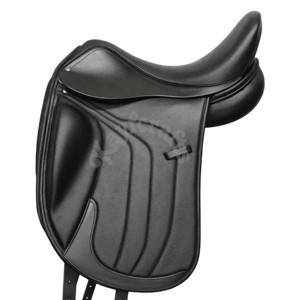 Selle de Dressage anglaise fabriquée à la main en cuir véritable noir siège profond épais genou rouleaux point raffiné détaillant Mono rabat pour - Product Image 1
