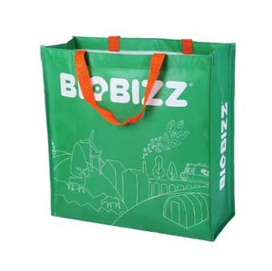 Bolsas de compras no tejidas laminadas PP reutilizables ecológicas impresas con logotipo personalizado - Product Image 3