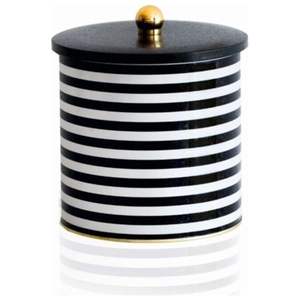 Recipiente redondo de Metal de 175x180mm, mango de perilla de 4.1L, patrón de línea en blanco y negro, contenedor y almacenamiento de alimentos - Product Image 1