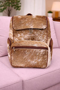 Luxury Hair-On Leather <b>Backpack</b> Handmade Cowhide Travel Laptop Bag Custom Logo Wholesale Supplier Bulk LHBP-0031 - Product Image 6