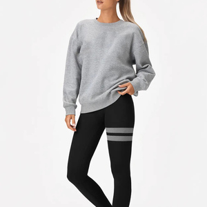 Fabrication en gros sur mesure pour femmes, vêtements de sport de bonne qualité, ensemble sweat-shirt et legging à col rond, ensembles d'entraînement respirant - Product Image 1