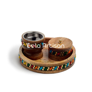 Bela Artisan madera latón carbón incensario conjunto portátil Bakhoor Bukhoor quemador Mini fragancias viaje aromaterapia difusor incienso - Product Image 4
