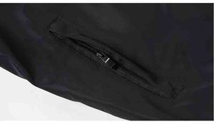 Chaqueta de lluvia acolchada de invierno unisex de talla grande, impermeable, a prueba de viento, capucha de poliéster, lona, cuello mandarín, forro de algodón, logotipo frontal - Product Image 6