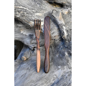 Elegant Set of 3 Wooden Flatware Set of 3 Cutlery with Brown Finished Perfect for Travel and Elegant Dining Accessory - Product Image 3