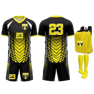 Uniformes de Fútbol Personalizados para Hombre, Cuello en V, Transpirables, Elásticos, de Manga Corta, 100% Poliéster, Alta Calidad - Product Image 3