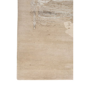 พรมไหมไผ่ผสมขนสัตว์ถักมือลายอิสระ คาวี ไอวอรี่ รุ่นเอสก-448 (Fr) รูปทรงสี่เหลี่ยมผืนผ้า เหมาะสำหรับตกแต่งบ้าน ห้องนั่งเล่น ทางเดิน - Product Image 4