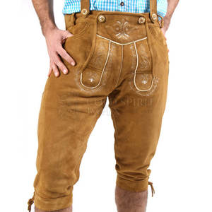 กางเกงหนังผู้ชายสไตล์ไฮสตรีทแบบสั่งทำลายสีทึบดีไซน์ใหม่ - Product Image 3