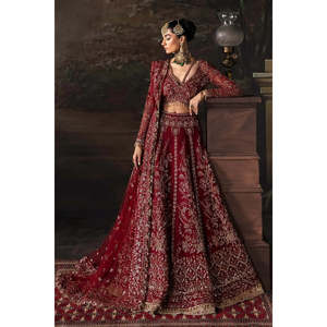 Vestido de Novia Maxi Rojo de Emaline, Modelo Bareeza Net para Boda-TC-1639 - Product Image 1