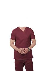Wholesale 2024 Customized V Neck Poly Cotton Medical Scrubs High Quality Unisex Nursing Nurse Medical Suit Doctors <b>Dropshipping</b> - Product Image 6