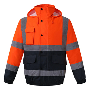 Veste de sécurité pour vêtements de travail de construction colorés de haute qualité avec col à capuche et décoration de poche Tissu résistant à l'eau - Product Image 3