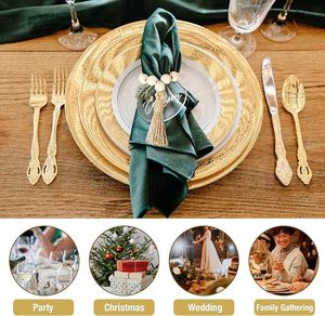 Anneaux de serviette en perles de bois de ferme avec perles en bois et élastiques Ajoutez une touche élégante à votre table à manger - Product Image 6
