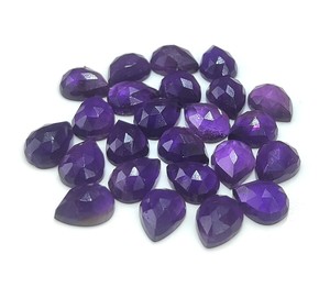 Venta al por mayor de piedras preciosas sueltas cortadas en rosa de pera amatista natural 3x5mm-20x30mm parte posterior plana para la fabricación de joyas - Product Image 6