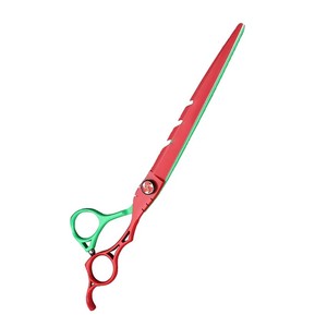 กรรไกรตัดขนสัตว์เลี้ยงสแตนเลสขนาด 6.5 นิ้ว ยี่ห้อ HABI INDUSTRIES สีแดงเขียว พร้อมที่พักนิ้วแบบเกลียว ดีไซน์สวยงาม สำหรับงานกรูมมิ่ง - Product Image 3