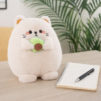 Oreiller en peluche chat beige brodé avocat, super doux, en coton PP, pour soulager le stress, idéal pour les 8-13 ans, ODM