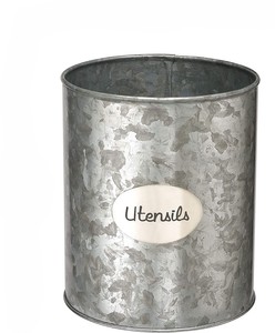 Porte-cuillère en métal rond galvanisé simple organisateur de couverts pour restaurant cuisine maison hôtel utilisation - Product Image 1