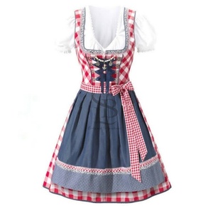 Costume pour femmes, robe dirndl bavaroise allemande, tablier, Oktoberfest, costume de serveuse de bière fantaisie, costumes d'Halloween, Ecoparty - Product Image 1