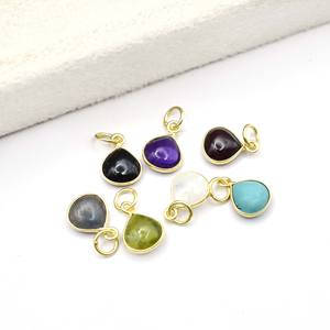 Collar con Bisel de Piedra Lunar en Forma de Lágrima, Collar de Piedra Preciosa Hecho a Mano, Chapado en Oro, Collar con Colgante de Piedra de Nacimiento, Regalo para Mamá - Product Image 5