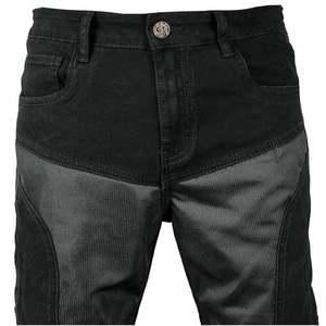 Jeans de motard de protection blindés noirs CE niveau 1 pour hommes-Pantalon de moto de sécurité tactique avec genoux renforcés - Product Image 4