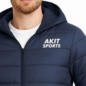Veste d'hiver matelassée à capuche de haute qualité, nouvelle conception, vente en gros, pour hommes, marque privée, coupe-vent, respirante, logo frontal - Product Image 4