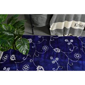 Classique bleu 4x7ft Vintage turc laine tapis grande surface Rectangle Patchwork motif Latex abstrait salles conception en peluche pour les chambres - Product Image 2