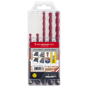 Set di Punte da Trapano Alpen Multiuso / Universali SDS Plus, 5 Pezzi - Product Image 1