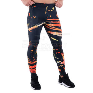 Mallas transpirables de cintura elástica para hombre, pantalones deportivos de Yoga para Fitness, pantalones deportivos de alta elasticidad para gimnasio, Yoga, sublimación, estampado de elevación - Product Image 1