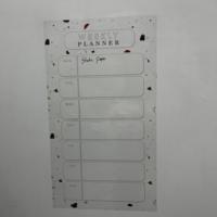 Planificateur hebdomadaire effaçable à sec durable 2024, organisateur avec surface tableau blanc réutilisable, fixation par électrostatique, en bois et polystyrène