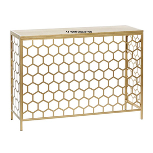Mesa Consola de Lujo Hecha a Mano con Forma Irregular, Diseño Moderno en Aluminio Dorado Fundido para Bodas - Product Image 3