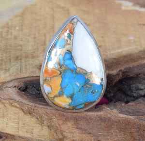 Bagues en argent pur 925 avec turquoise, vente en gros, bijoux fins pour femmes, cadeau pour elle - Product Image 1