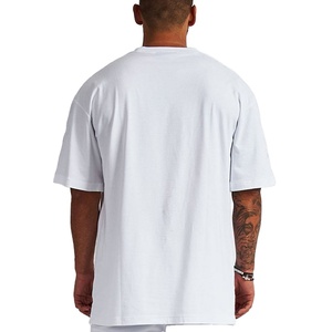 2025 lourd coton toile surdimensionné formel respirant T-shirt goutte épaule grande taille impression numérique Logo personnalisé blanc - Product Image 2