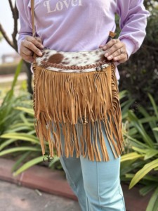 Women's Crossbody Handbag Suede <b>Leather</b> Fringe <b>Purse</b> Soft Stylish New Design Handmade Hot Selling Bags for Women - Product Image 4