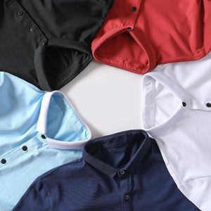 Streetwear couleur unie t-shirt personnalisé brodé impression logo uni 100% coton polyester hommes polos personnalisés - Product Image 4