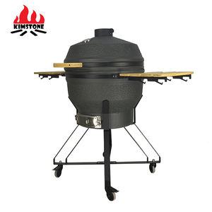Barbecue Kamado en céramique KIMSTONE réglable de 26 pouces avec déflecteur et rôtissoire, finition brune - Product Image 4