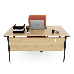 Bureau en contreplaqué au design minimaliste 140x80cm avec pieds coniques en fer HBCO035 - Product Image 2