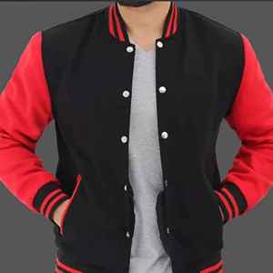 Ropa de calle para hombre, moda personalizada, cuero PU, insignia bordada de invierno, chaqueta universitaria para motocicleta, chaquetas universitarias - Product Image 1