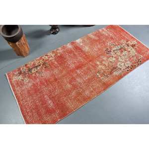 Alfombra de lana turca Vintage clásica naranja Beige 29X64 pies área grande sala de estar alfombra patrón de retazos con respaldo de látex - Product Image 2