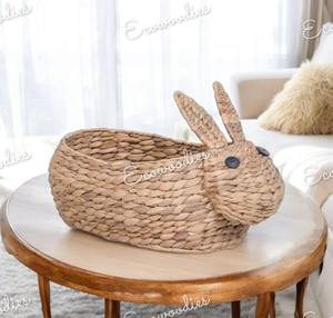 New Design Lovely Rabbit Shape Decorative Ester Rattan Fruit Egg Storage <b>Basket</b> <b>For</b> Nursery Decor & KIds Toys Storage Solution - Product Image 6