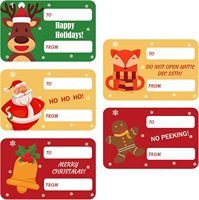 Étiquette de cadeau de Noël Autocollants Autocollants Bâton Étiquettes de cadeau auto-adhésives pour boîte-cadeau de vacances (Noël 5 Designs - 120 Count)