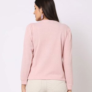 Nouveau sweat-shirt pour femme avec uni à la mode à manches longues personnalisé couleur unie polaire Fitness pas cher prix élégant femmes sweat - Product Image 2