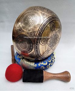 Venta al por mayor tibetano hecho a mano latón cuencos cantores arte especial Feng Shui estilo Metal artesanía - Product Image 4