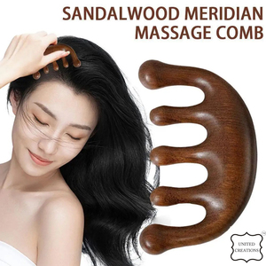 หวีนวด100% ไม้จันทน์ธรรมชาติแบบกว้างนวดหนังศีรษะไม้สำหรับผมหรูหรา - Product Image 3