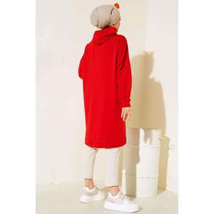 Catégorie de produits Sweat-shirt tunique à poche rouge pour femme - Product Image 2