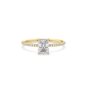 REYES Radiant Cut 1,09 Quilates Moissanite Solitaire Anillo de compromiso en Plata de Ley 925 14K Chapado en oro amarillo Joyería fina - Product Image 2