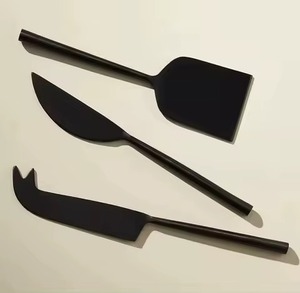 Ensemble à fromage en acier inoxydable de qualité supérieure avec revêtement PVD noir pour ustensiles de cuisine, vaisselle, décoration intérieure, outils à découper le beurre - Product Image 1