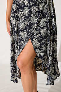 Summer New Long <b>Maxi</b> <b>Dress</b> Floral Printed Square Neckline Front Back Body Smoked Short Flutter Sleeves Casual Side Slip <b>Dresses</b> - Product Image 5