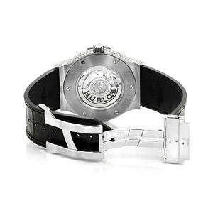 Reloj de Lujo con Incrustaciones de Moissanita en Tono Dorado y Esfera de Cristal - Product Image 4